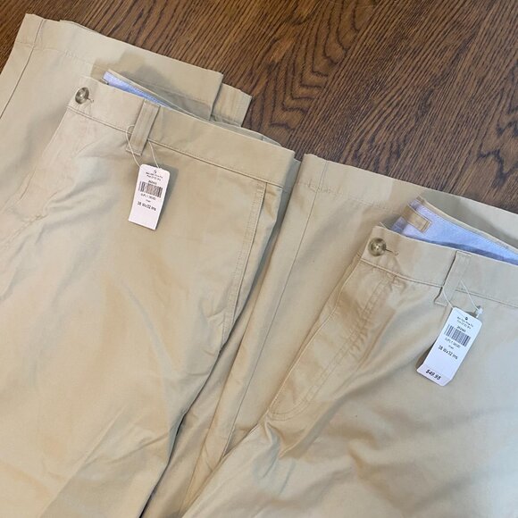 (2) L.L. Bean Classic Fit khaki pants NWT size 38 X 32 mens 100% cotton Lot of 2 - Picture 3 of 6